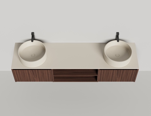 Подвесная тумба Domino 2000, шпон, с открытой полкой — фото 7