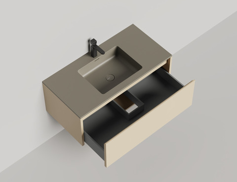 Подвесная тумба Domino 1000, эмаль, Onda Plus, гладкий фасад