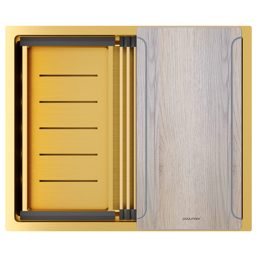NEXT-MULTI SINK 54 UNI, брашированное золото, 540х450 мм